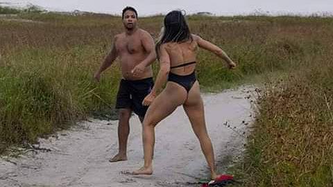 Suspeito de ato obsceno apanha de lutadora de MMA em praia no Rio