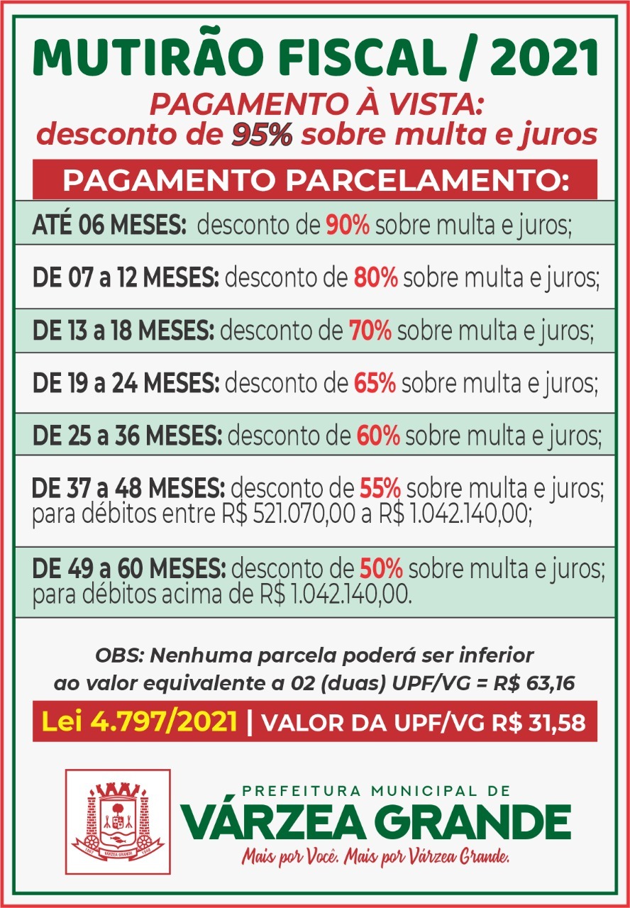 Neste sábado, 02, o  Prefeitura Municipal de Várzea Grande