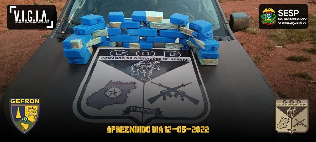 Forças de Segurança de MT e Goiás apreendem 25 quilos de cocaína na divisa entre os dois Estados