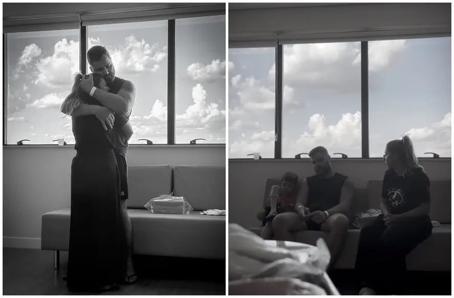 Zé Neto mostra momento fofo com mulher e filho no hospital