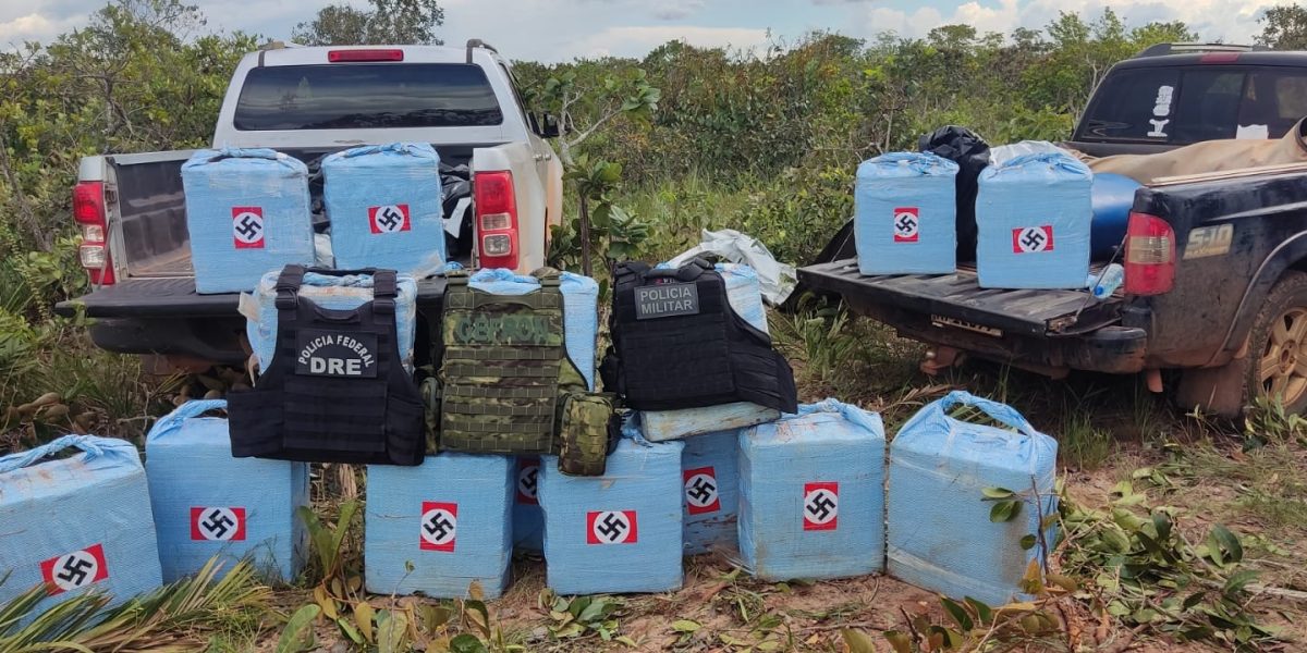 Operação conjunta resulta na apreensão de 500 kg de cocaína com símbolo nazista em Conquista D’Oeste