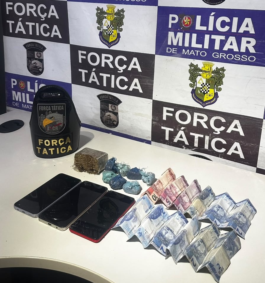Mulher é presa com maconha e cocaína durante ação da Força Tática em Rondonópolis