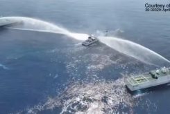 Navios da China cercaram e dispararam canhões d'água em barco filipino - Reprodução/Guarda Costeira da China