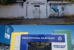 Escola Estadual Salim Felício foi uma das estruturas completamente reformadas pelo Governo
Crédito - Arquivo e Michel Alvim-Secom/MT
