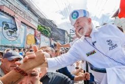 Presidente da República, Luiz Inácio Lula da Silva, durante Caminhada do Dois de Julho, no Largo da Soledade, em Salvador. — Foto: Ricardo Stuckert / PR